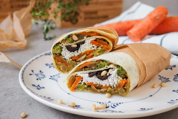 Tortilla s hovězím masem, batáty a lilkem, program Fit +